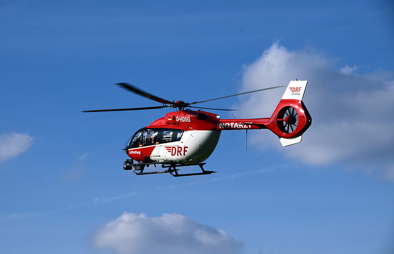 ambulance helicopter, cloud, sky, ambulance, helicopter, HD wallpaper