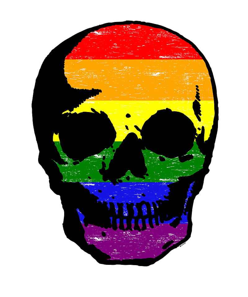 Skull Gay Pride Flag, Genderqueer, LGBT, LGBTIQAPD, LGBTQ, LGBTQIA, Non-binary, asexual, bisexual, human, iCreate, lesbian, love, myself, pansexual, power, proud, queer, trans, transgender, HD phone wallpaper
