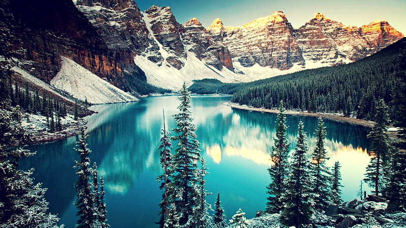 Lakes, Mountain, Lake, Reflection, Canada, Forest, Earth, Moraine Lake, HD wallpaper