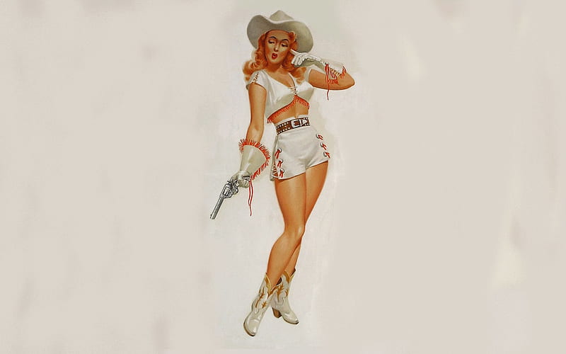 Classic Cowgirl, art, female, westerns, hats, boots, ranch, fun, women, guns, rodeo, cowgirls, painting, girls, style, HD wallpaper