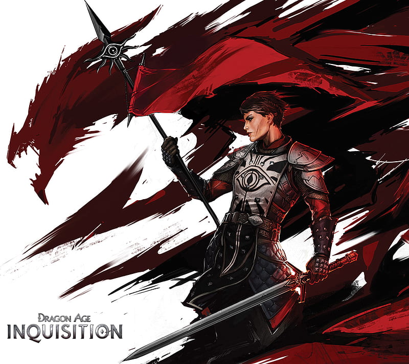 Dragon Age, blood, inquisition, red, warrior, HD wallpaper