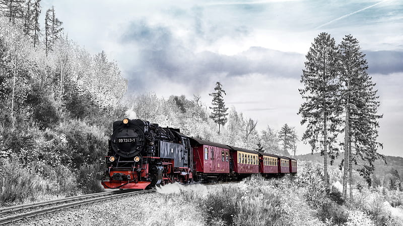 Vehicles, Steam Train, Snow, Train, Winter, HD wallpaper
