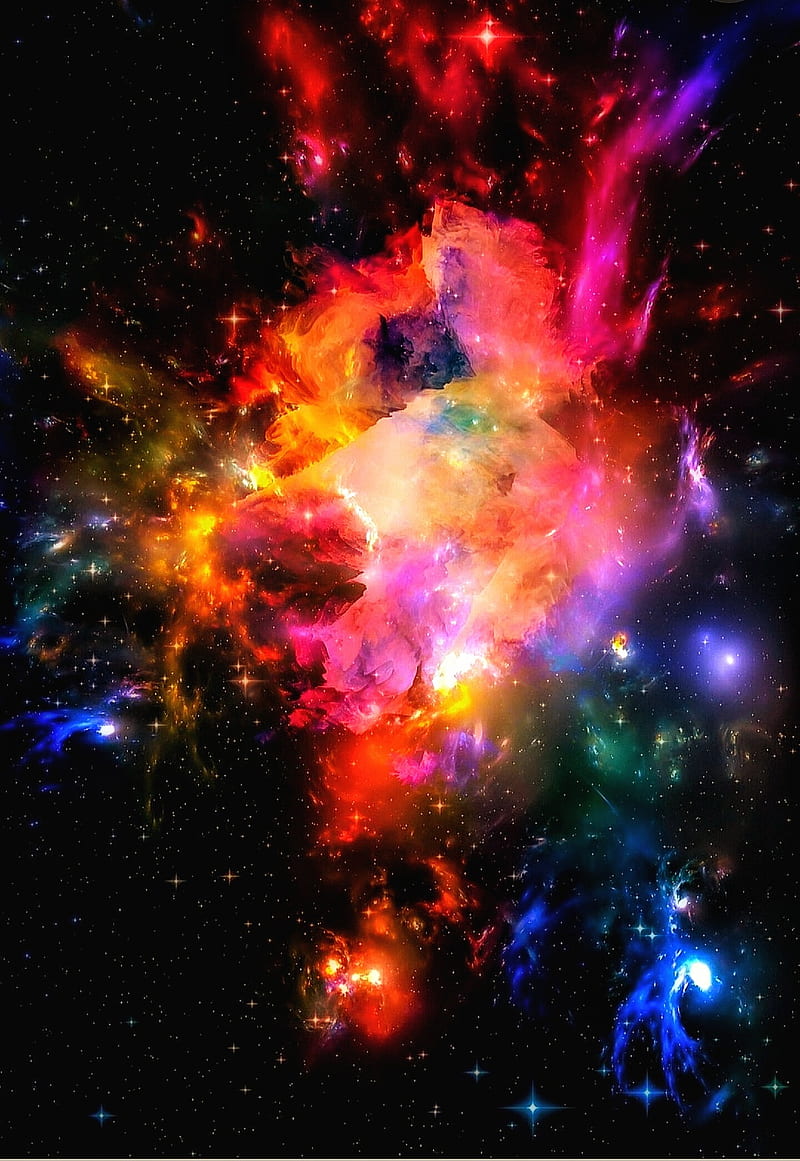 Color nebula space, colour, colours, explosion, universe, HD phone wallpaper
