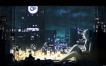 Anime Background Rain  Created in blender  rblender