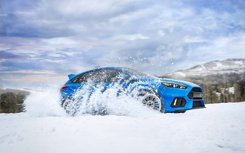 Ford Focus RS, offroad 2018 cars, winter, new Focus RS, Ford, HD wallpaper