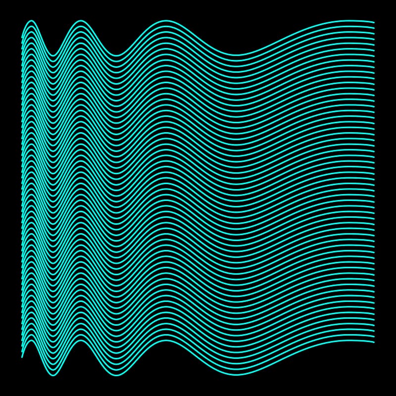 waves, lines, black background, sinusoid, abstraction, HD phone wallpaper