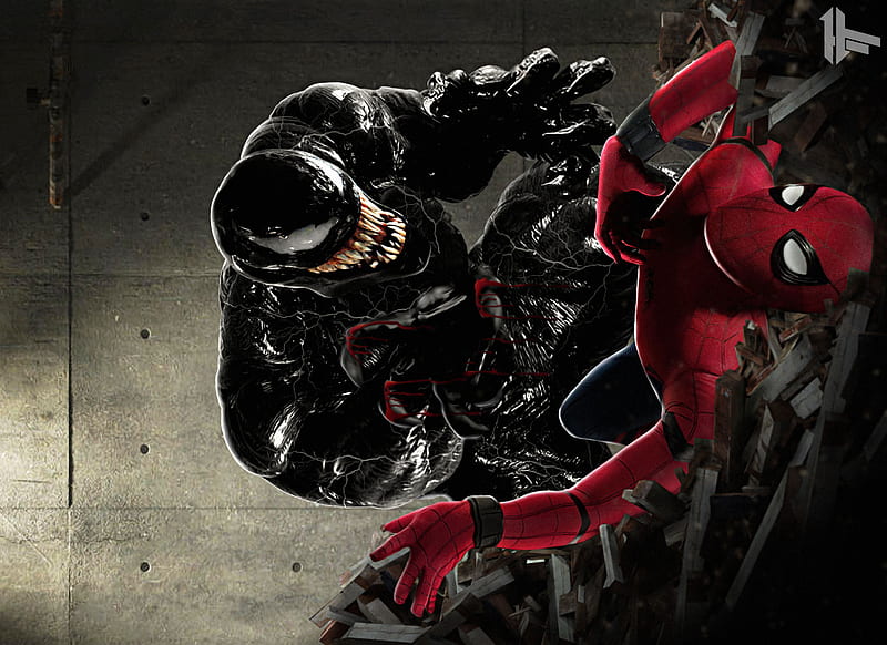 Spiderman Vs Venom Art, spiderman, venom, artwork, , artist, superheroes, digital-art, HD wallpaper