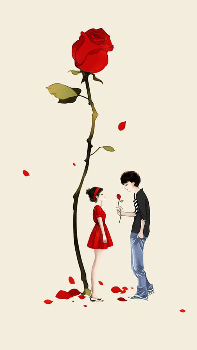 Cute love, cartoon, couple in love, i love you, couple, HD phone wallpaper  | Peakpx