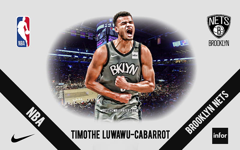 Timothe Luwawu-Cabarrot, Brooklyn Nets, French Basketball Player, NBA, portrait, USA, basketball, Barclays Center, Brooklyn Nets logo, HD wallpaper
