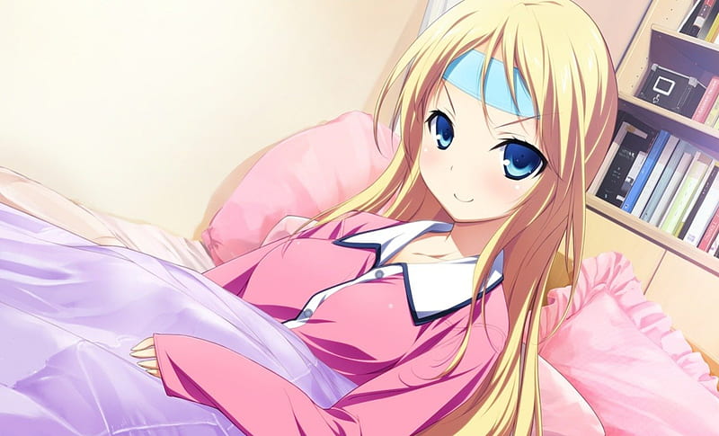 Ougi Kanae, pajamas, material brave, anime, anime girl, pink, HD wallpaper