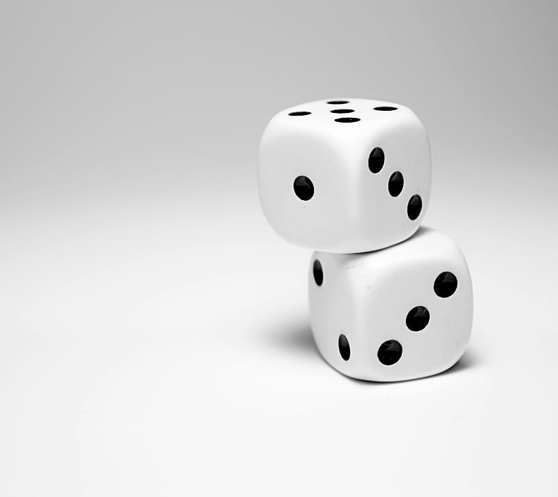 Dices, dice, game, white, HD wallpaper