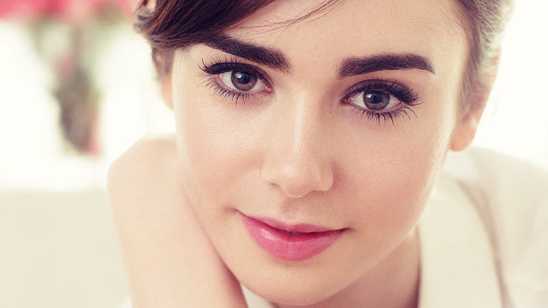 Lily Collins Closeup Face, lily-collins, celebrities, girls, closeup, HD wallpaper