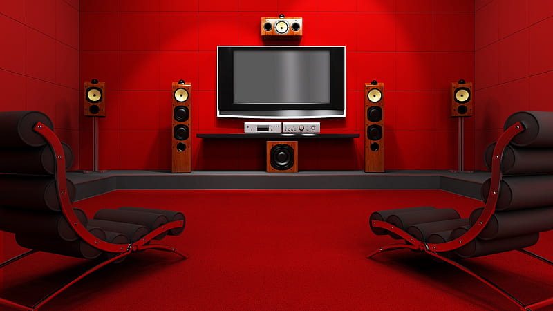 Red Room, red, house, interior, bonito, room, light, HD wallpaper