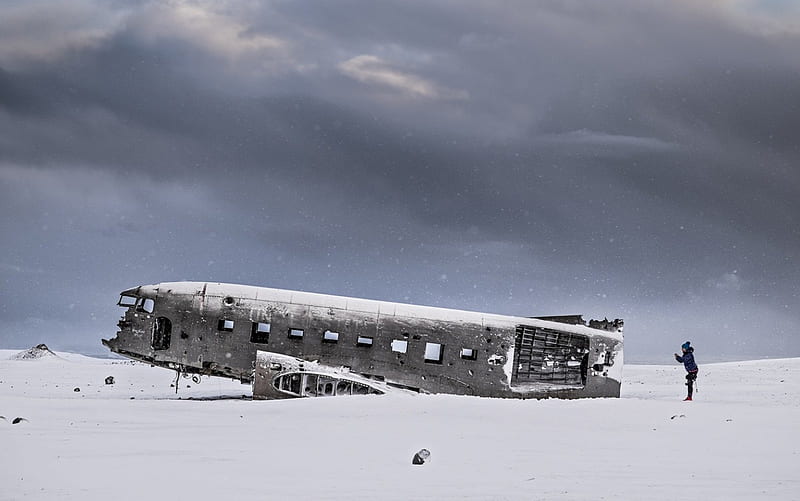 HD wallpaper: Airplane Plane Snow Crash Accident Winter HD, nature