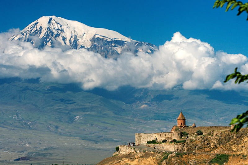 Armenian Landscape - r, castles, snow, mountains, nature, clouds, HD wallpaper