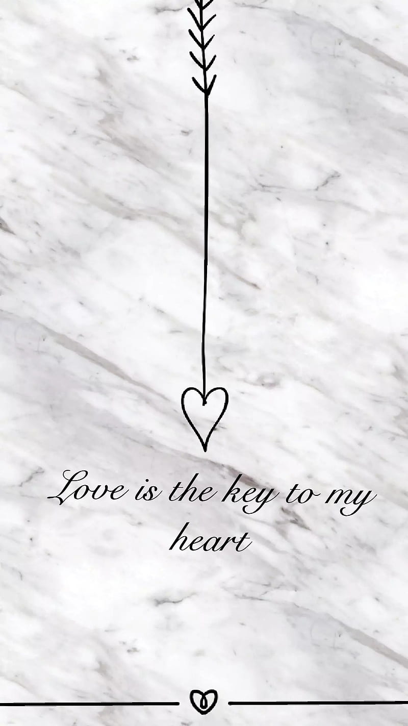 Love is the Key, heart, love, quotes, romance, HD phone wallpaper
