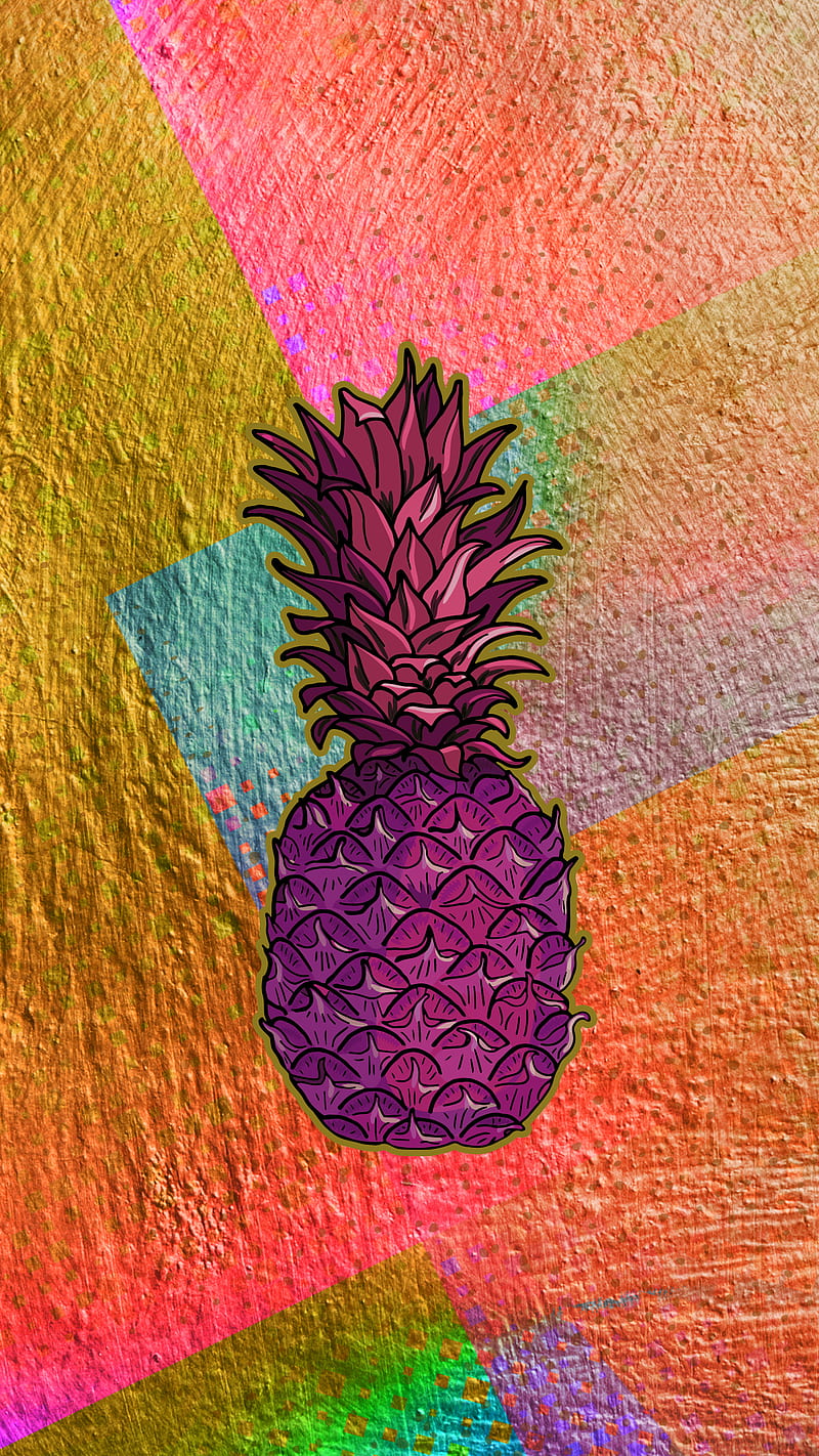 purple pineapple , colors, colours, good, happy, pop art, positive, pride, rainbow, summer, vibes, HD phone wallpaper
