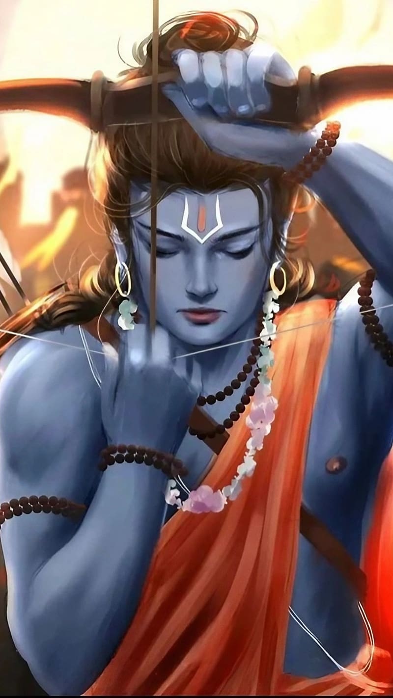 Lord Rama , Blue Lord Ram, god, jai shri ram, HD phone wallpaper