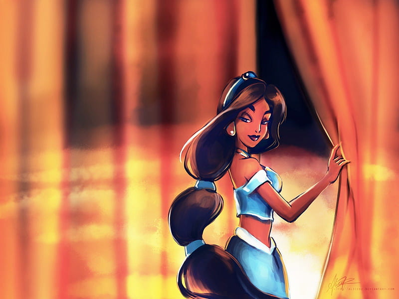 Princess Jasmine Aladdin Cartoon Painting Jasmine Princess Hd Wallpaper Peakpx