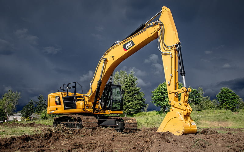 Cat 336, Excavator, Construction Machine, Hydraulic Excavator, Caterpillar 336, Crawler Excavator, Cat Caterpillar, HD wallpaper