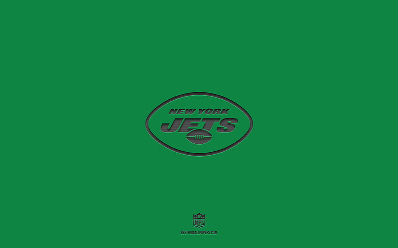 New York Jets, green background, American football team, New York Jets emblem, NFL, USA, American football, New York Jets logo, HD wallpaper