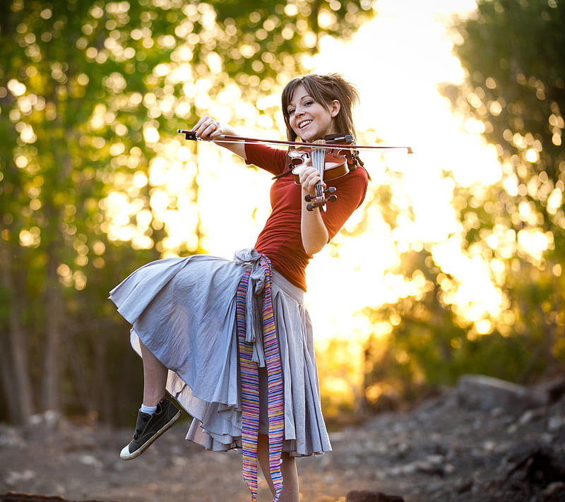 Lindsey Stirling, cute, dancer, girl, music, violin, HD wallpaper