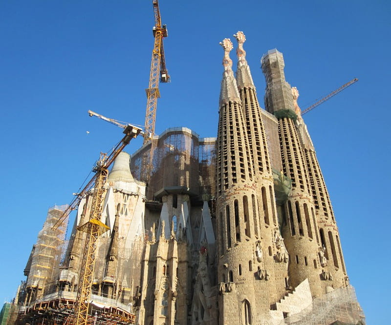 Basilica Sagrada Familia Barcelona Spain, religious, architecture, graphy, monument, HD wallpaper