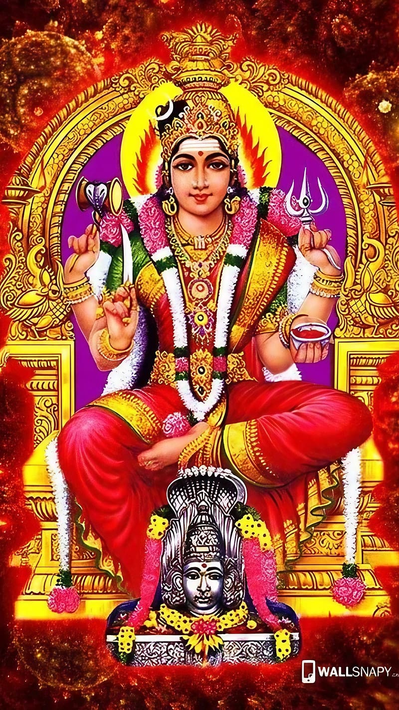 Mariamman , Purple Background, amman, goddess of rain, HD phone wallpaper