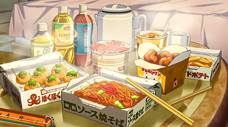  Archivos de comida y bebida, comida de anime, Fondo de pantalla HD
