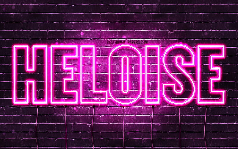 Heloise with names, female names, Heloise name, purple neon lights, Happy Birtay Heloise, popular french female names, with Heloise name, HD wallpaper