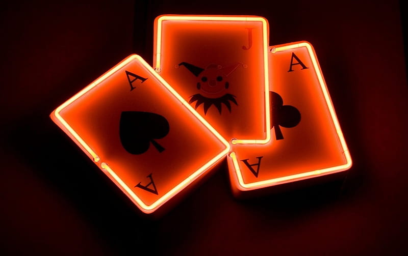 Neon Ace, aces, blackjack, ace of spades, poker, ace, HD wallpaper