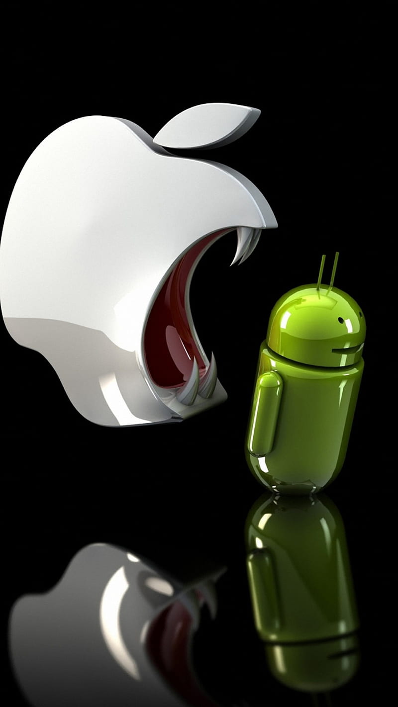 Apple vs Android, original, cell, HD phone wallpaper