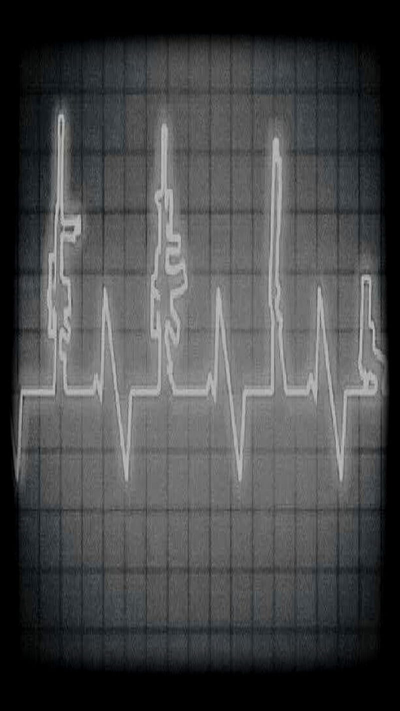 Gun Beat, guns, heartbeat, pew pew, HD phone wallpaper