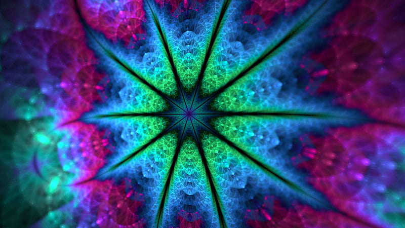 Fractal Pattern Colorful Abstraction Trippy, HD wallpaper