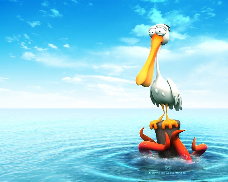 Funny 3d pelican, desenho, 3d, pelican, funny, HD wallpaper | Peakpx