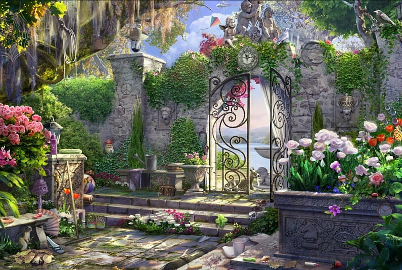 fantasy garden backgrounds