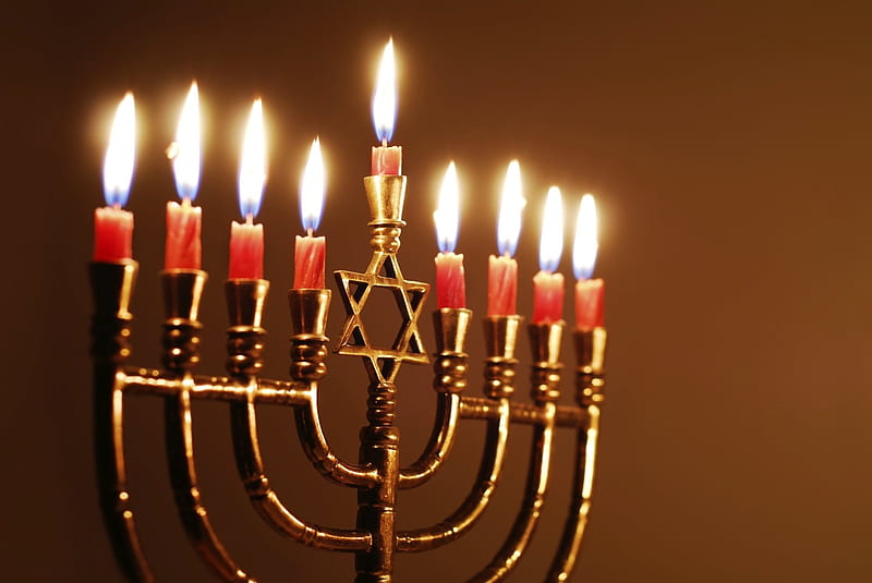 Hanukkah, candle, Jews, prayer, HD wallpaper