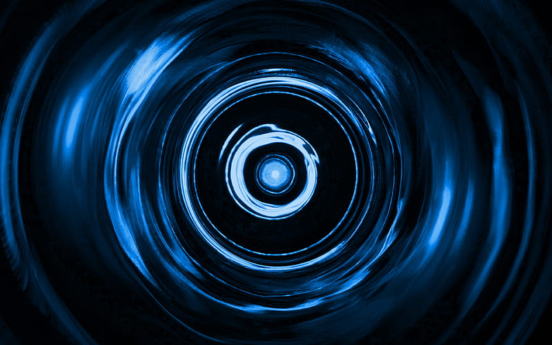 blue spiral background blue vortex, spiral textures, 3D art, blue waves background, wavy textures, blue backgrounds, HD wallpaper