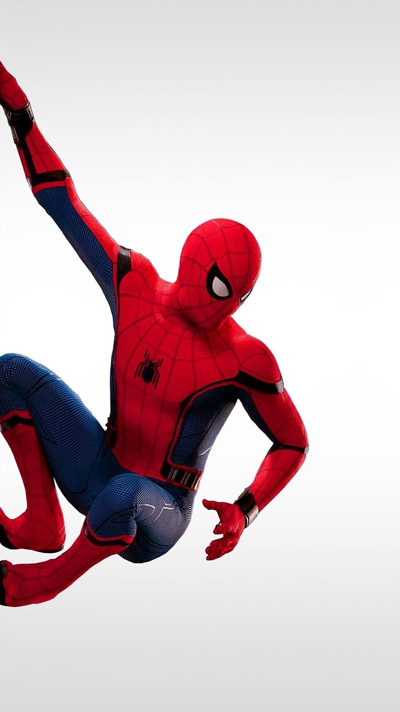 Spider Man With White Background, spider man, white background, marvel, red,  HD phone wallpaper | Peakpx