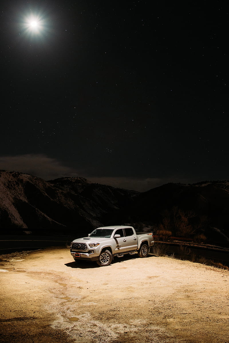 toyota, car, suv, gray, night, HD phone wallpaper