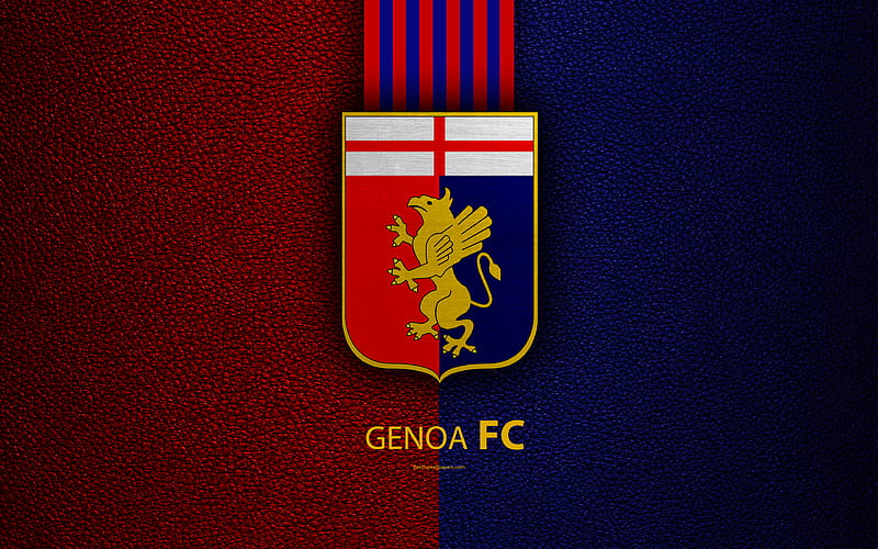 Genoa FC Italian football club, Serie A, emblem, logo, leather texture, Genoa, Italy, Italian Football Championships, HD wallpaper