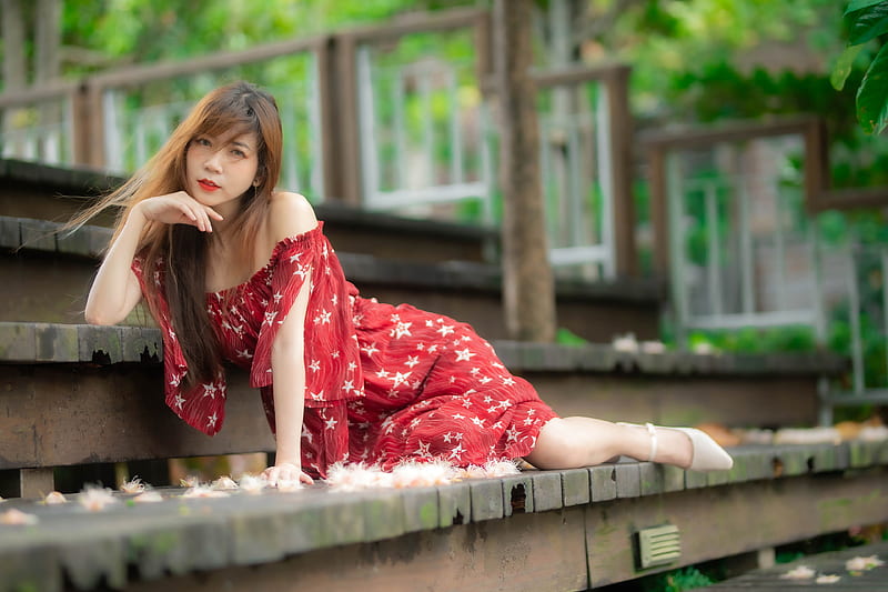 Women Asian Red Dress Brunette Hd Wallpaper Peakpx 1337