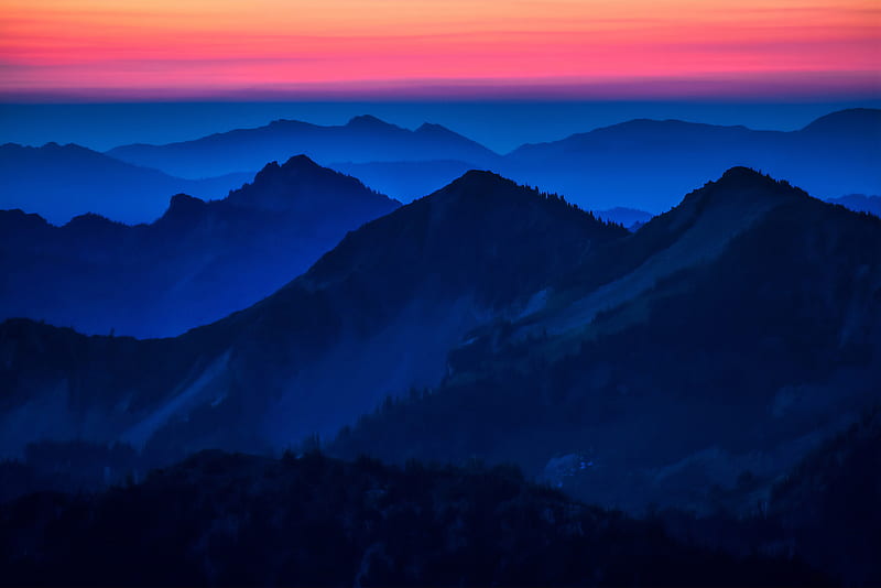 Dark Evening High Heights Of Mountains, mountains, evening, nature, HD wallpaper