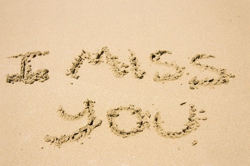And I miss you so..., I MISS YOU, WORD, WORDS, SAND, HD wallpaper