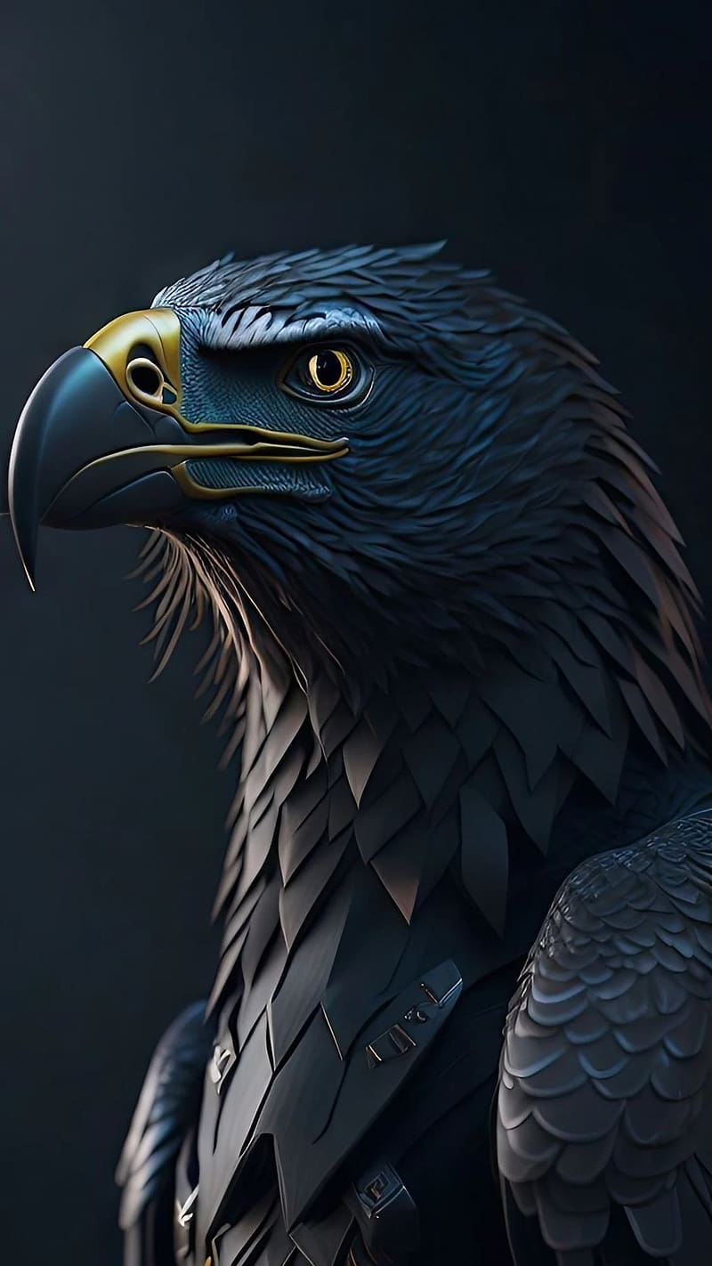 Artificial intelligence, Black Eagle, bird, HD phone wallpaper