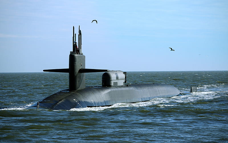 USS Georgia, SSGN-729, US nuclear submarine, United States Navy, Ohio-class submarine, USA, HD wallpaper