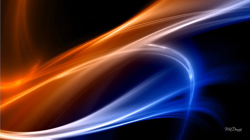 Bright Streaks of Light, orange, streaks, Firefox Persona theme, blue, light, HD wallpaper