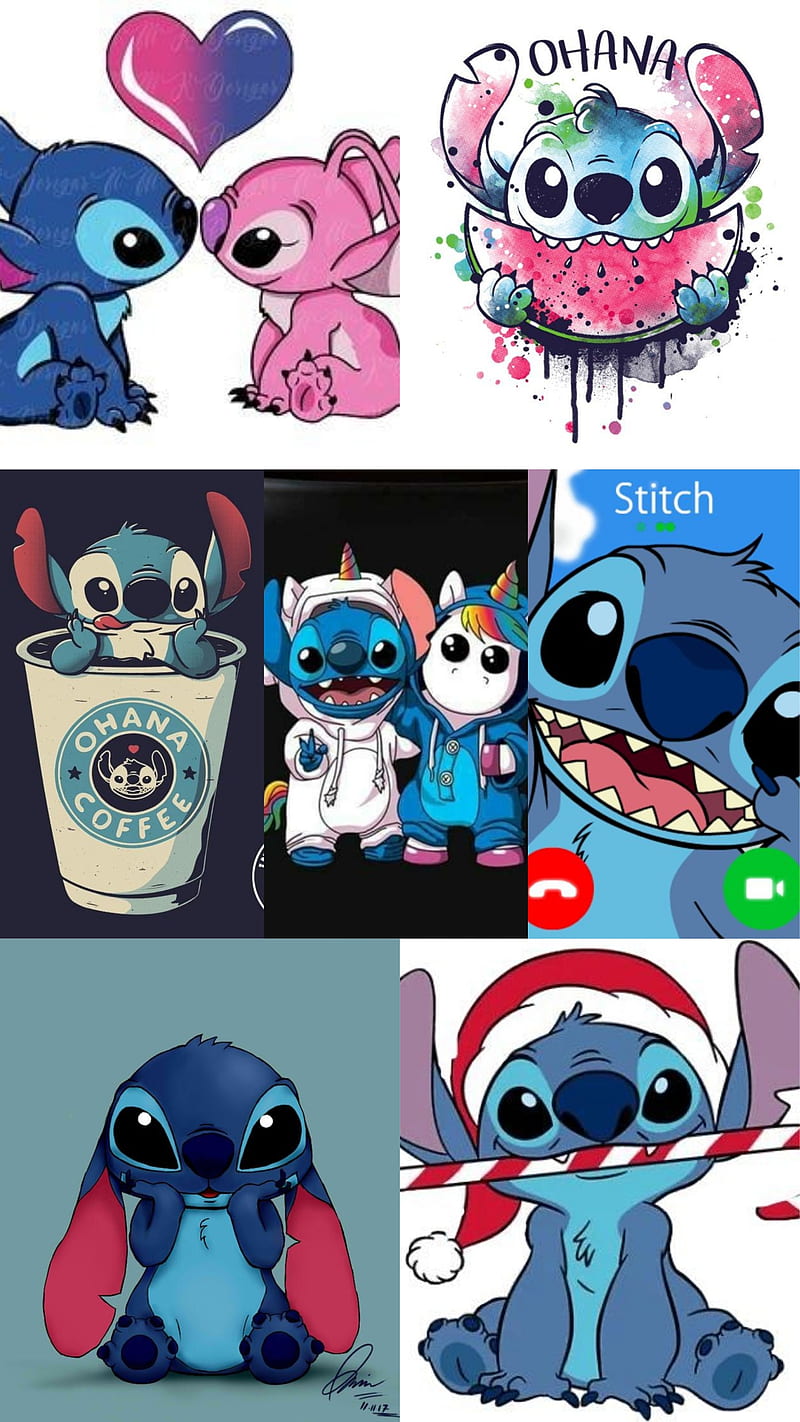 Stich, disney, friends, happy, lili y stich, HD phone wallpaper