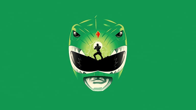 Green Power Ranger Minimal, power-rangers, superheroes, minimalism, minimalist, artist, artwork, digital-art, HD wallpaper