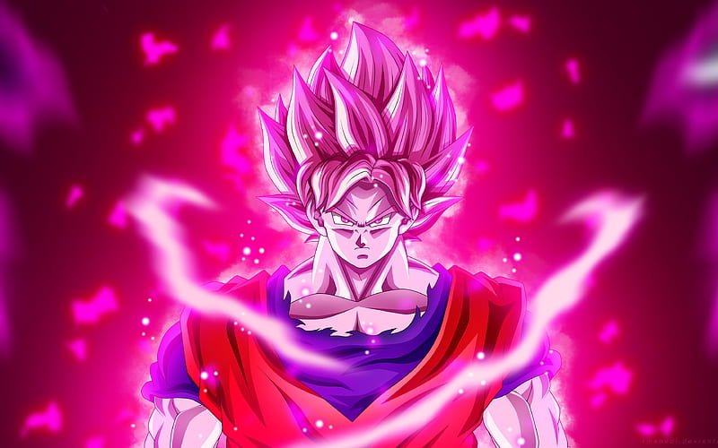 Goku Dragon Ball Z, pink hair, Son Goku, DBZ, HD wallpaper